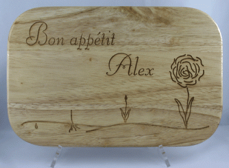 Frühstücksbrett rechteckig mit Lasergravur 