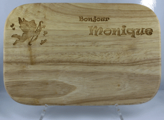 Frühstücksbrett rechteckig mit Lasergravur 