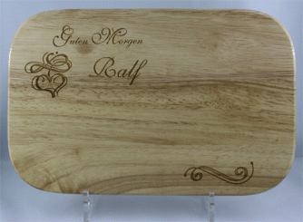 Frühstücksbrett rechteckig mit Lasergravur 