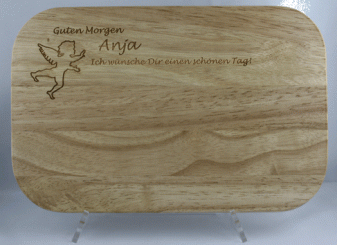 Frühstücksbrett rechteckig mit Lasergravur 