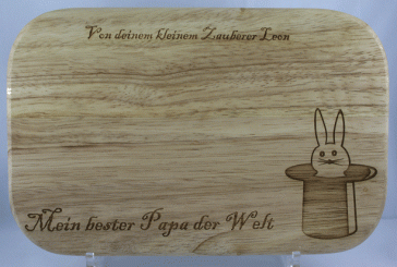 Frühstücksbrett rechteckig mit Lasergravur 