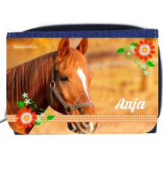 Textil-Geldbörse Jeans Motiv Bordüre 