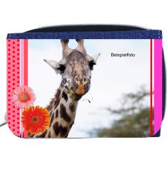 Textil-Geldbörse Jeans Motiv Gerbera 