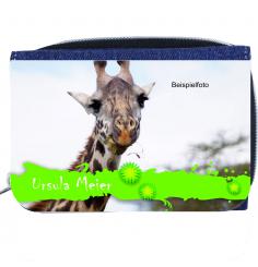 Textil-Geldbörse Jeans Motiv Green Flower 