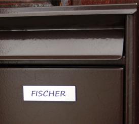Briefkasten- oder Klingelschild 
