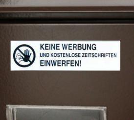 Bitte keine Werbung weiß/schwarz 