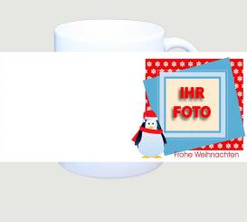 Fototasse Pinguins Weihnachten 