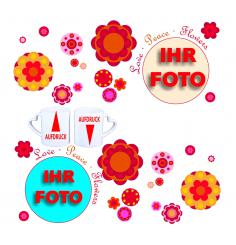 Partnertasse Retroblumen 