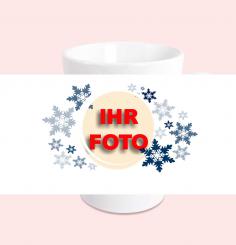Fototasse Schneeflocken 